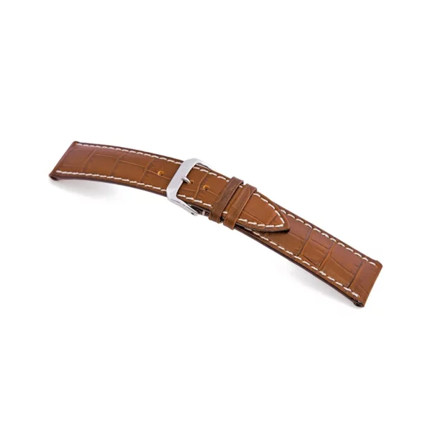 RIOS1931 New Orleans - Uhrenarmband mit Alligatorennarbung geprägt (51) - Cognac
