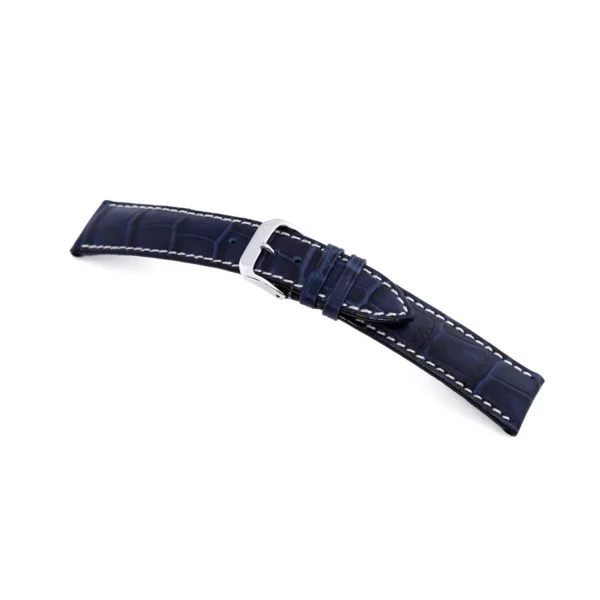 RIOS1931 New Orleans - Uhrenarmband mit Alligatorennarbung geprägt (51) - Marineblau