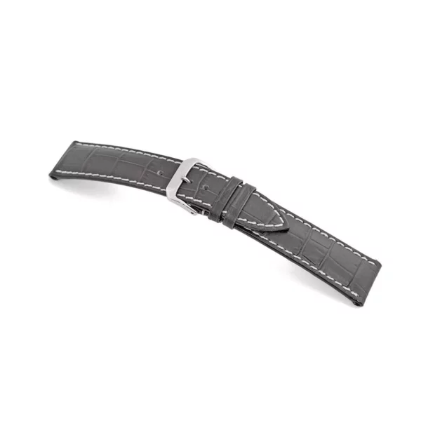 RIOS1931 New Orleans - Uhrenarmband mit Alligatorennarbung geprägt (51) - Steingrau