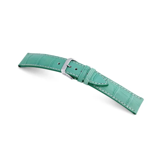 RIOS1931 New Orleans - Uhrenarmband mit Alligatorennarbung geprägt (51) - Türkis