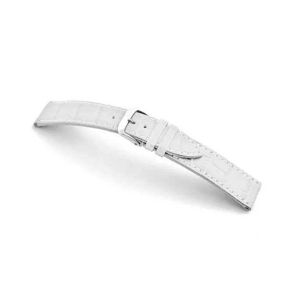 RIOS1931 Orlando - Uhrenarmband mit Alligatorennarbung geprägt (52) - Weiß