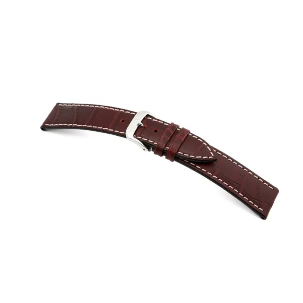 RIOS1931 Panama - Uhrenarmband mit Alligatorennarbung geprägt (53) - Bordeaux