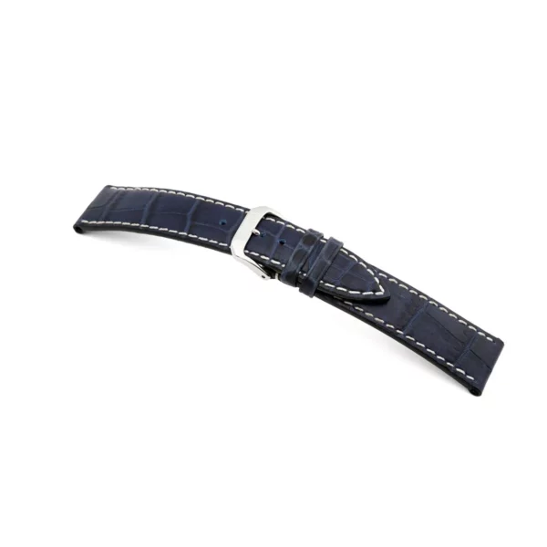 RIOS1931 Panama - Uhrenarmband mit Alligatorennarbung geprägt (53) - Marineblau