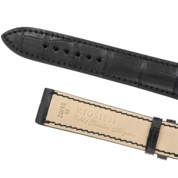 RIOS1931 President - Uhrenarmband aus Alligatorenleder (276) - Schwarz – Bild 4