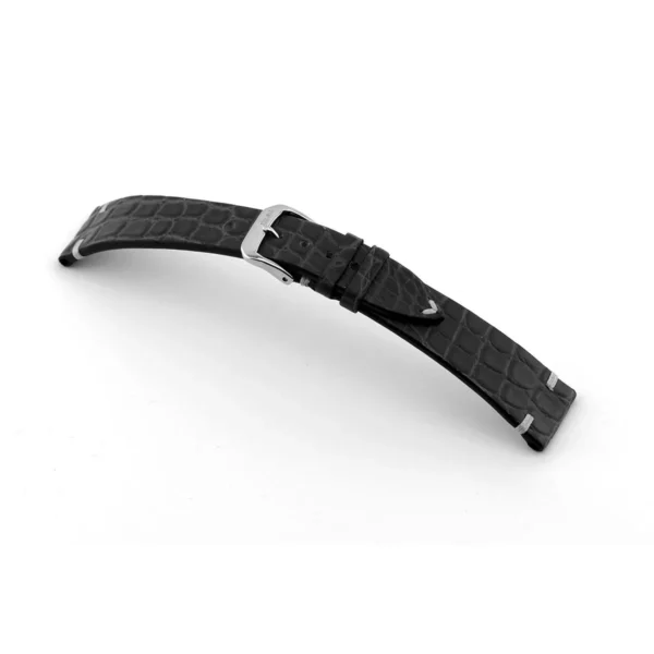 RIOS1931 Royal - Uhrenarmband aus Alligatorenleder (241) - Schwarz