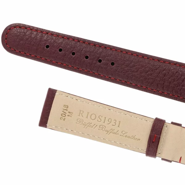 RIOS1931 Texas - Uhrenarmband aus Büffelleder (62) - Bordeaux – Bild 4