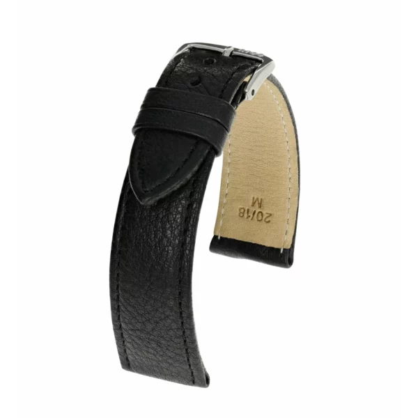 RIOS1931 Waging - Uhrenarmband aus Bio-Nappaleder (408) - Schwarz