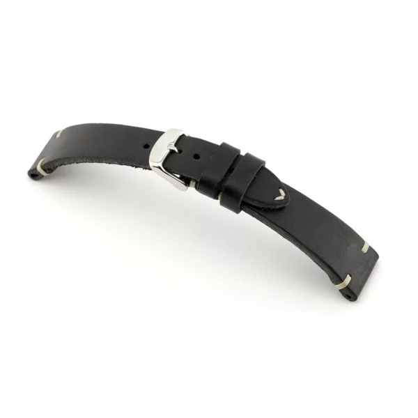 RIOS1931 Watts - Uhrenarmband aus Rindsleder (161) - Schwarz