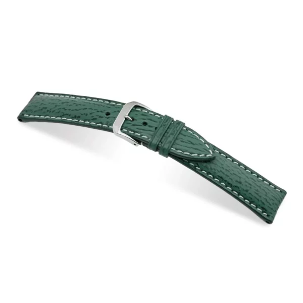 RIOS1931 Wave - Uhrenarmband aus Haifischleder (210) - Forstgrün