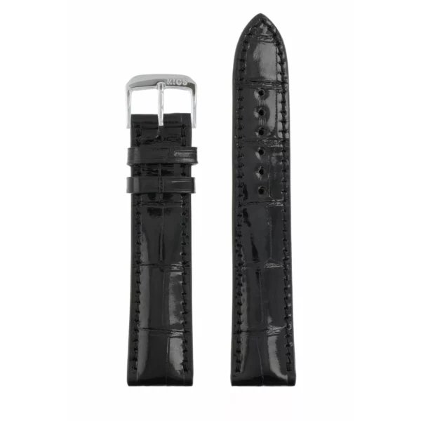 RIOS1931 Windsor - Uhrenarmband aus Alligatorenleder (277) - Schwarz – Bild 2