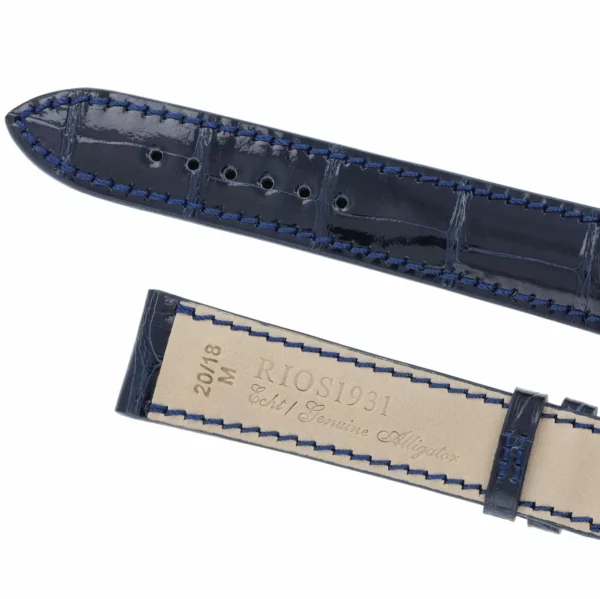 RIOS1931 Windsor - Uhrenarmband aus Alligatorenleder (277) - Ozeanblau – Bild 4