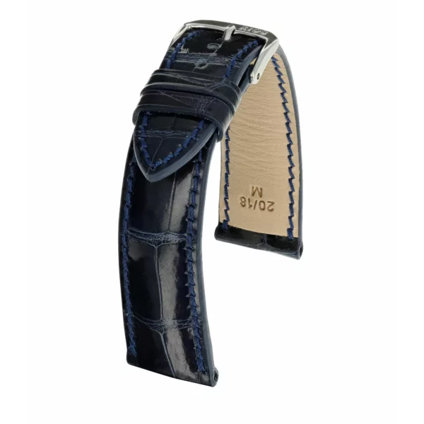 RIOS1931 Windsor - Uhrenarmband aus Alligatorenleder (277) - Ozeanblau