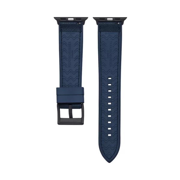 Saffiano Leder / Kautschuk Hybrid Performance Smart Uhrenarmband - Blau – Bild 4