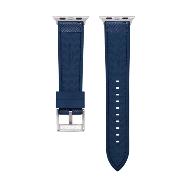Saffiano Leder / Kautschuk Hybrid Performance Smart Uhrenarmband - Blau – Bild 10