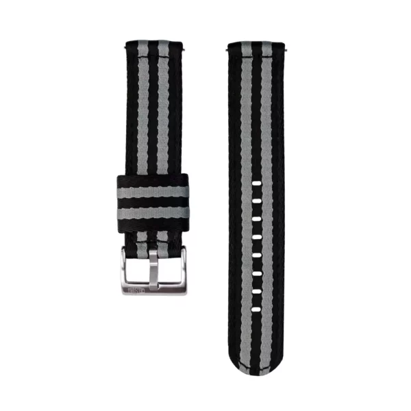 Jelsdal Vintage Military Zweiteiliges Nylonarmband - Schwarz/Grau