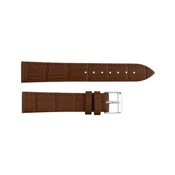 Leder-Uhrenarmband mit Krokoprägung (1304) - Braun