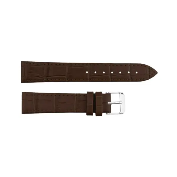 Leder-Uhrenarmband mit Krokoprägung (1304) - Dunkelbraun