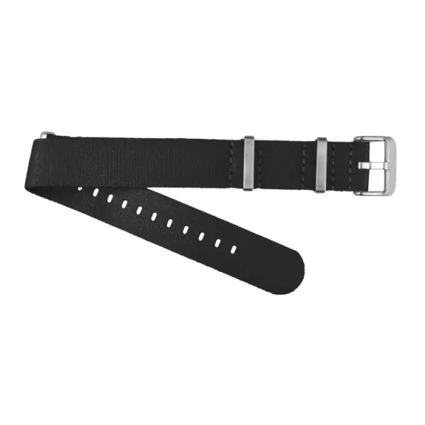 Premium Nylon Uhrenarmband aus Sicherheitsgurt-Material (23) - Schwarz