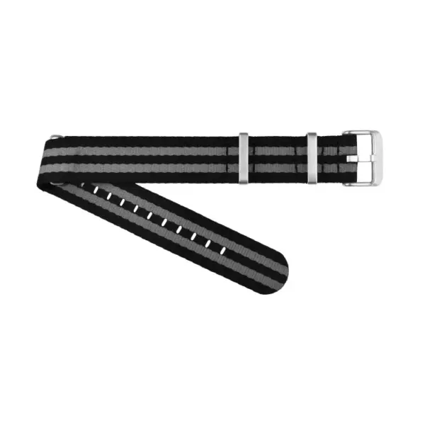 Premium Nylon Uhrenarmband aus Sicherheitsgurt-Material (23) - Schwarz/Grau
