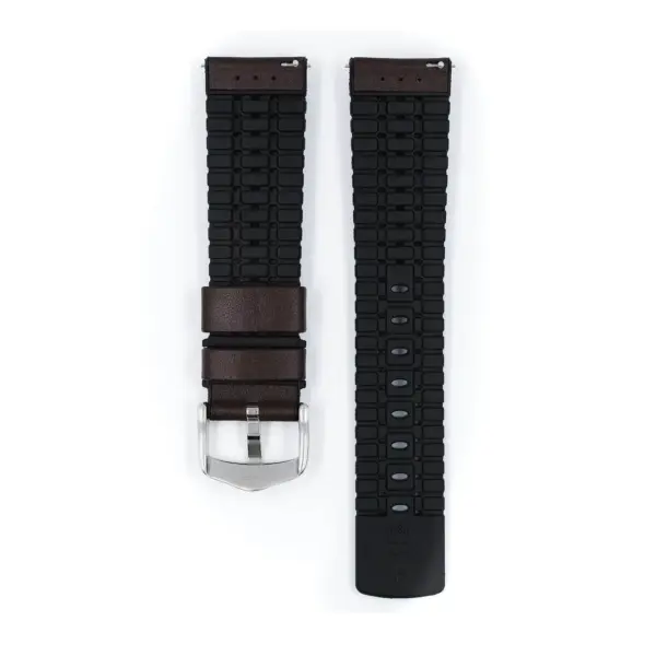HIRSCH Tiger - Performance-Uhrenarmband aus perforiertem Kalbsleder - Braun – Bild 3
