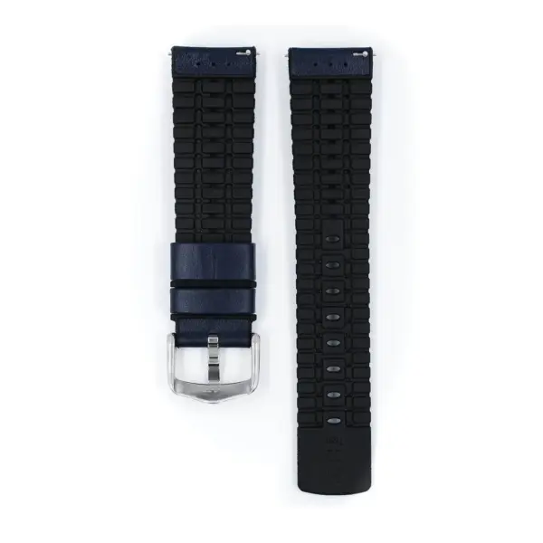 HIRSCH Tiger - Performance-Uhrenarmband aus perforiertem Kalbsleder - Blau – Bild 3