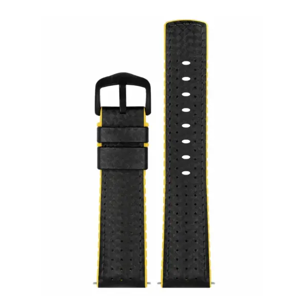 HIRSCH Ayrton - Performance-Uhrenarmband - Schwarz/Gelb – Bild 2