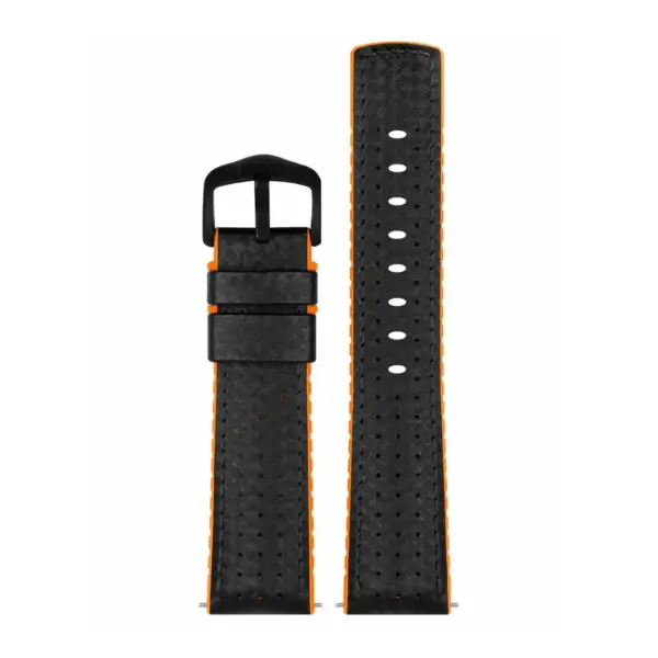 HIRSCH Ayrton - Performance-Uhrenarmband - Schwarz/Orange – Bild 2