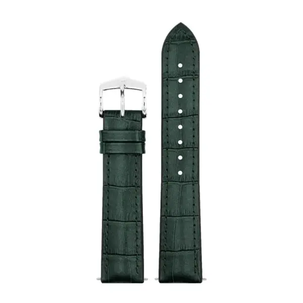 HIRSCH Paul - Performance-Uhrenarmband mit Alligatorprägung - Dunkelgrün – Bild 2
