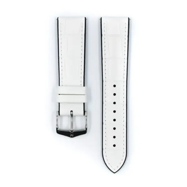 HIRSCH Paul - Performance-Uhrenarmband mit Alligatorprägung - Weiß – Bild 2