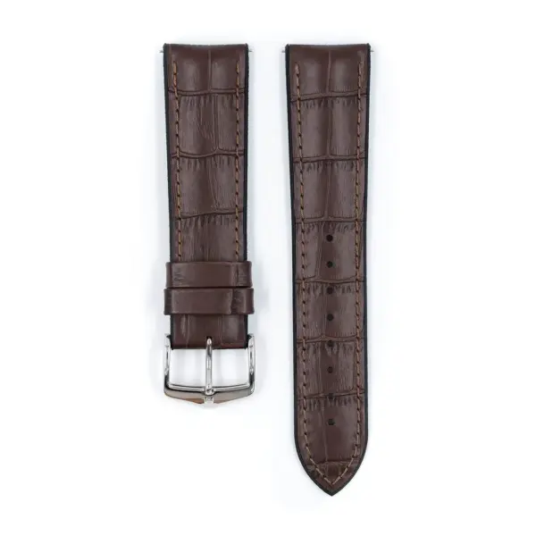 HIRSCH Paul - Performance-Uhrenarmband mit Alligatorprägung - Braun – Bild 2