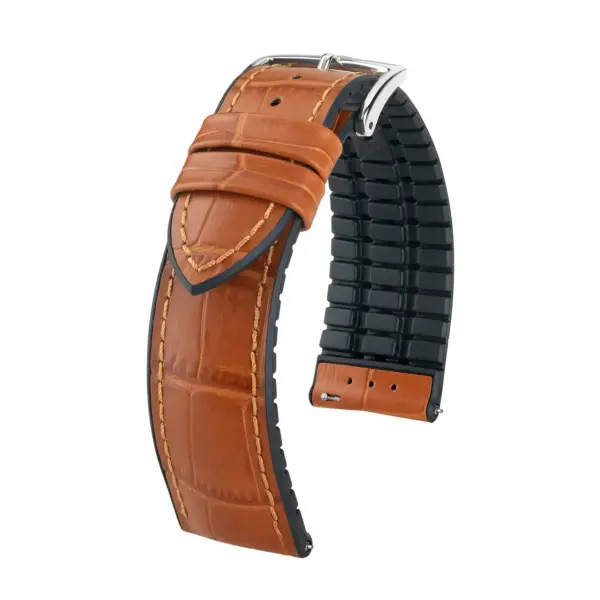HIRSCH Paul - Performance-Uhrenarmband mit Alligatorprägung - Honig