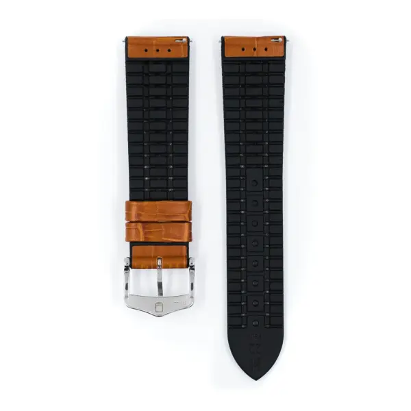 HIRSCH Paul - Performance-Uhrenarmband mit Alligatorprägung - Honig – Bild 3