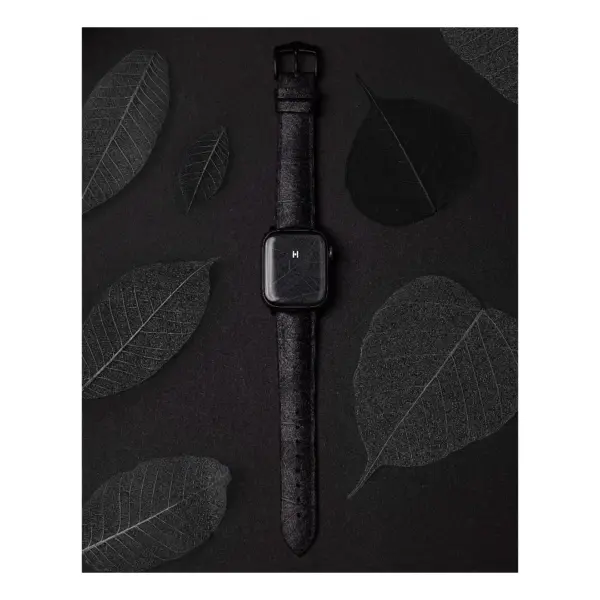 HIRSCH Leaf - Veganes Performance-Uhrenarmband - Schwarz – Bild 8
