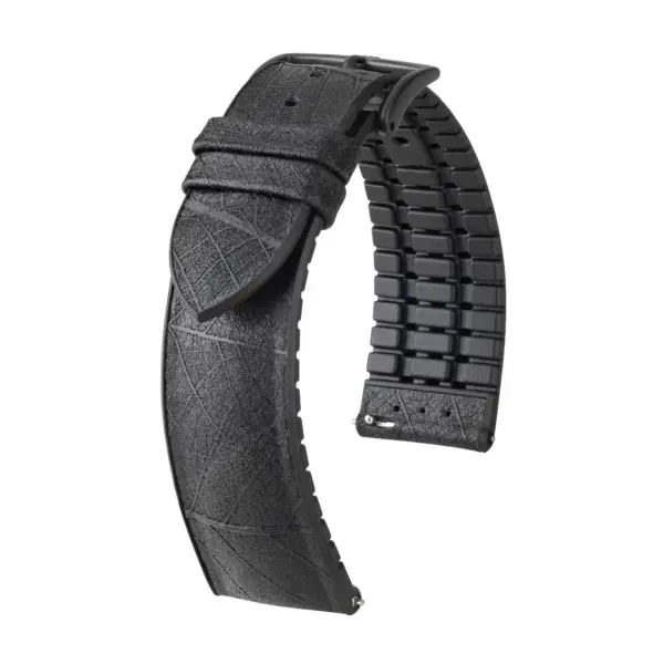 HIRSCH Leaf - Veganes Performance-Uhrenarmband - Schwarz