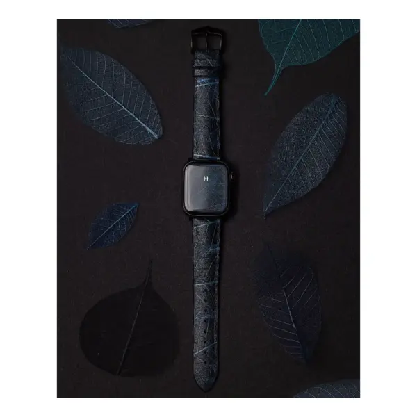 HIRSCH Leaf - Veganes Performance-Uhrenarmband - Blau – Bild 8