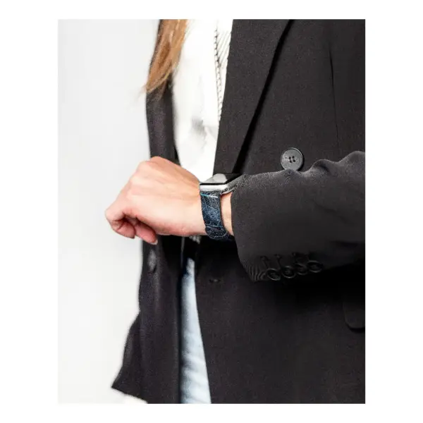 HIRSCH Leaf - Veganes Performance-Uhrenarmband - Blau – Bild 7