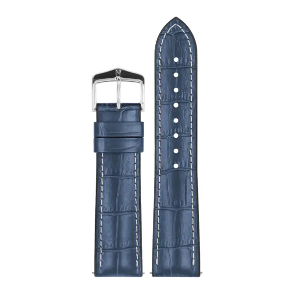 HIRSCH George - Performance-Uhrenarmband mit Alligatorprägung - Blau – Bild 2