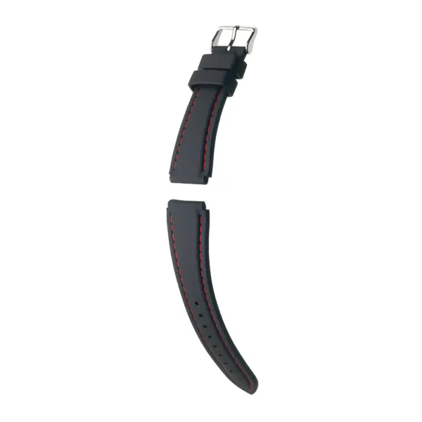 HIRSCH Belize - Synthetik-Uhrenarmband - Schwarz/Rot