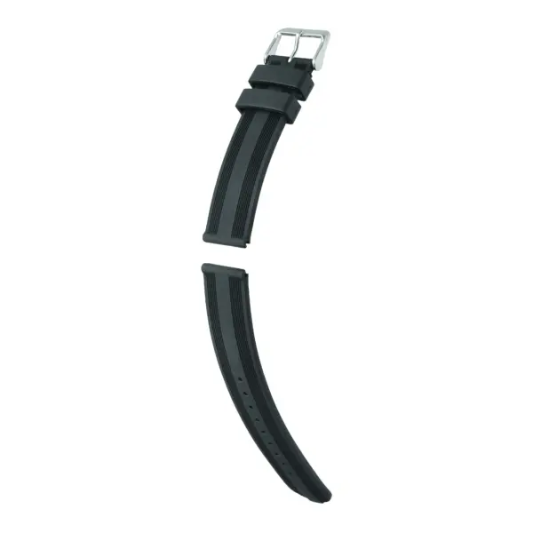 HIRSCH Silverstone - Synthetik-Uhrenarmband - Schwarz