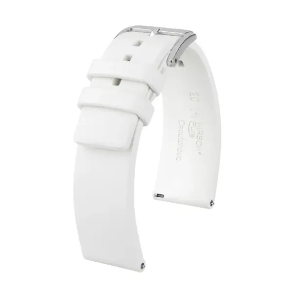 HIRSCH Pure - Kautschuk-Uhrenarmband - Weiß
