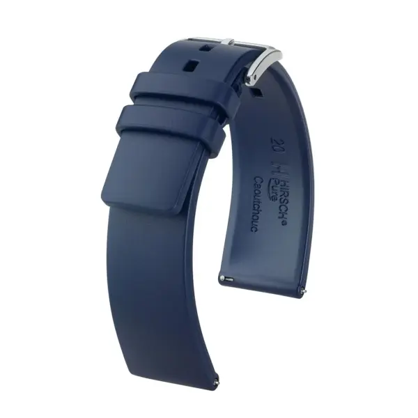 HIRSCH Pure - Kautschuk-Uhrenarmband - Blau