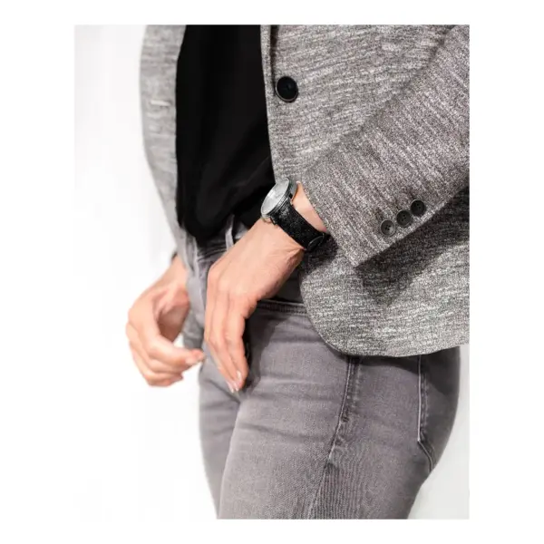 HIRSCH Leaf - Veganes Performance-Uhrenarmband - Schwarz – Bild 7