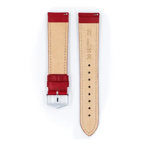 HIRSCH Kent - Leder-Uhrenarmband - Rot – Bild 3