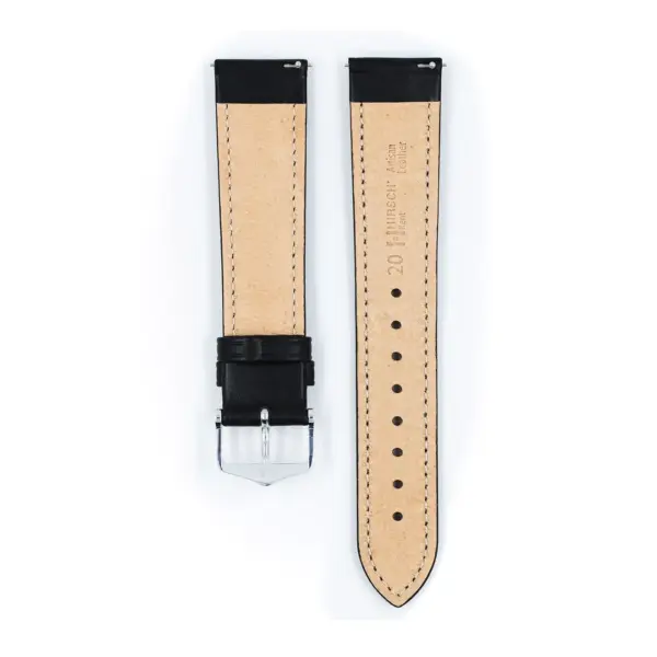 HIRSCH Kent - Leder-Uhrenarmband - Schwarz – Bild 3