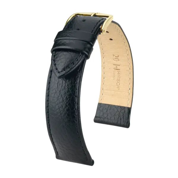 HIRSCH Kansas - Leder-Uhrenarmband - Schwarz – Bild 4