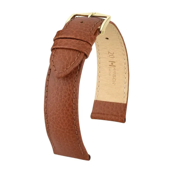 HIRSCH Kansas - Leder-Uhrenarmband - Goldbraun – Bild 4
