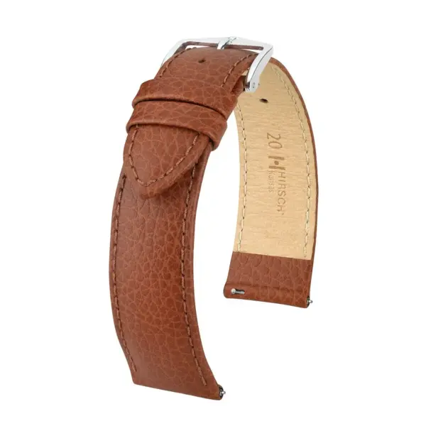 HIRSCH Kansas - Leder-Uhrenarmband - Goldbraun