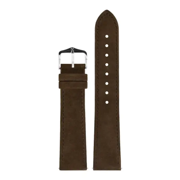 HIRSCH Osiris Nubuk - Nubukleder-Uhrenarmband - Braun – Bild 2