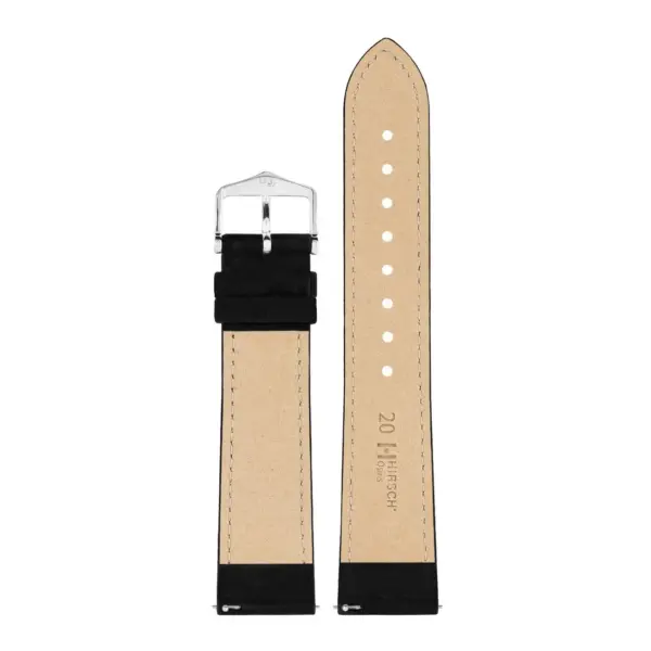 HIRSCH Osiris Nubuk - Nubukleder-Uhrenarmband - Schwarz – Bild 3