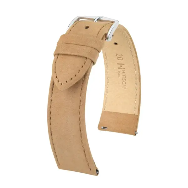 HIRSCH Osiris Nubuk - Nubukleder-Uhrenarmband - Beige